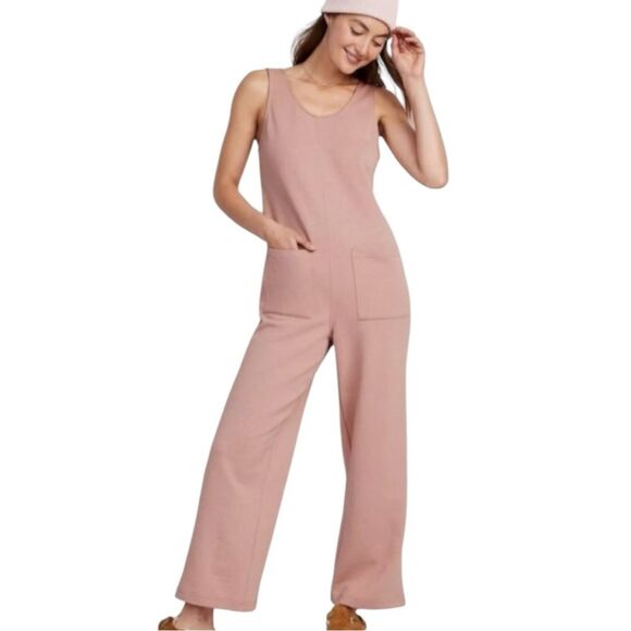 Old Navy Sleeveless Loose Marled Fleece Lounge Jumpsuit Size XXL - Picture 1 of 12